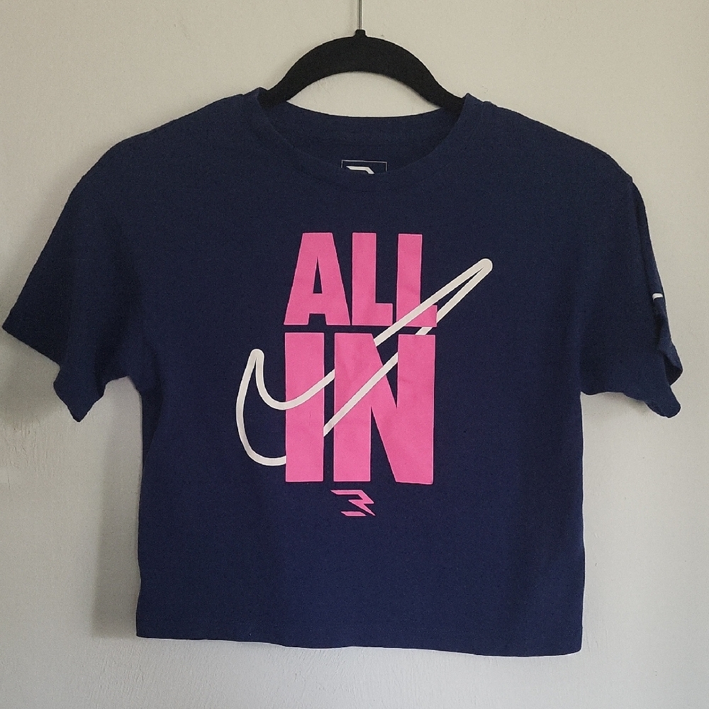 Nike Kids Tee in Navy and Pink (LL113)